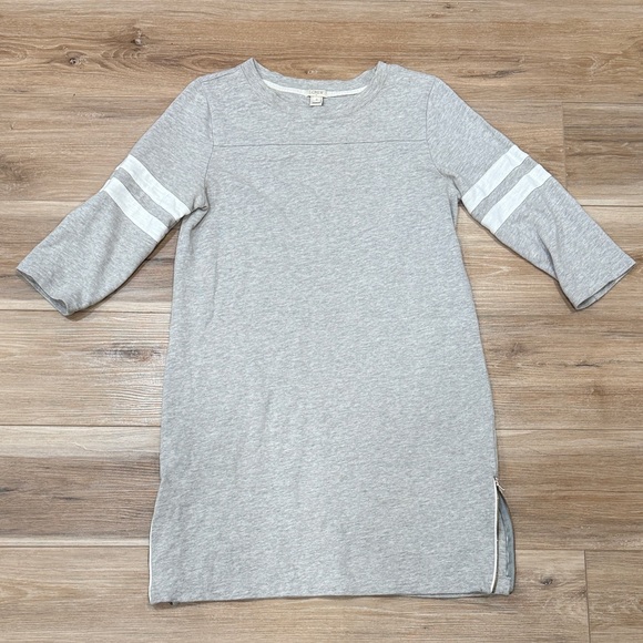 J. Crew Dresses & Skirts - J. Crew Gray Mini Dress with White Stripes